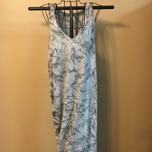 Stone & Sky Green Marble Pattern Midi Dress